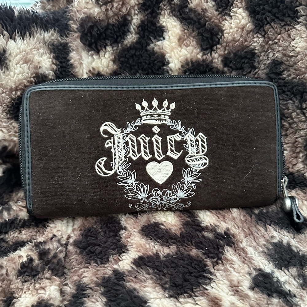 Black velour, juicy couture French wallet